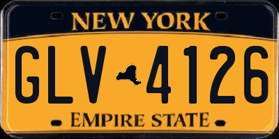 NY license plate GLV4126