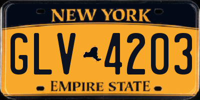 NY license plate GLV4203