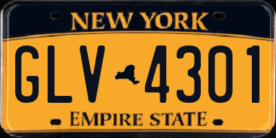 NY license plate GLV4301