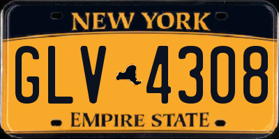 NY license plate GLV4308