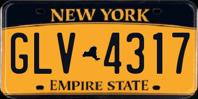 NY license plate GLV4317