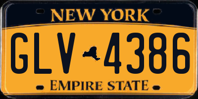 NY license plate GLV4386