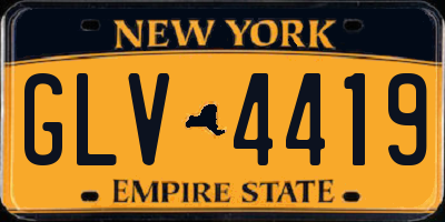 NY license plate GLV4419