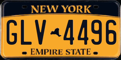 NY license plate GLV4496
