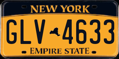 NY license plate GLV4633