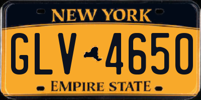 NY license plate GLV4650