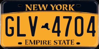 NY license plate GLV4704