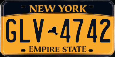 NY license plate GLV4742