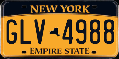 NY license plate GLV4988