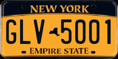 NY license plate GLV5001