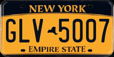 NY license plate GLV5007