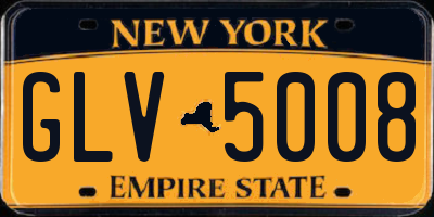 NY license plate GLV5008