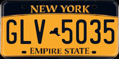 NY license plate GLV5035