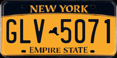 NY license plate GLV5071
