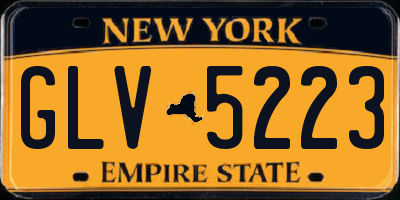 NY license plate GLV5223