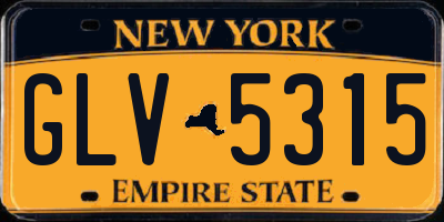 NY license plate GLV5315