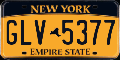 NY license plate GLV5377