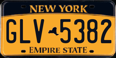 NY license plate GLV5382