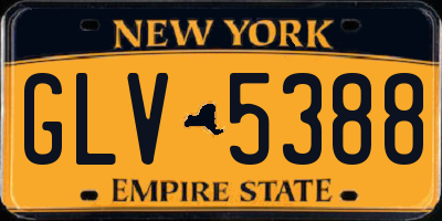 NY license plate GLV5388