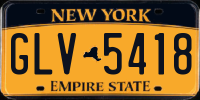 NY license plate GLV5418