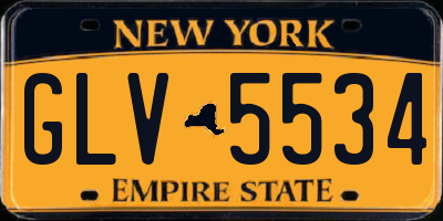 NY license plate GLV5534