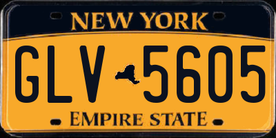 NY license plate GLV5605