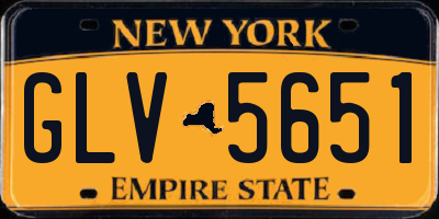 NY license plate GLV5651