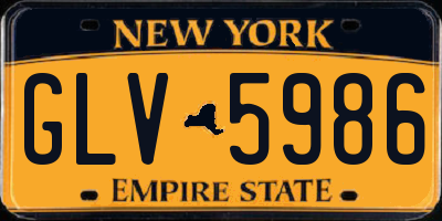 NY license plate GLV5986