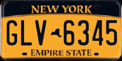 NY license plate GLV6345