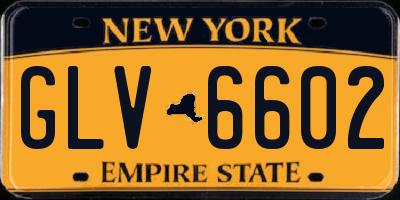 NY license plate GLV6602
