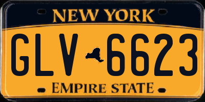 NY license plate GLV6623