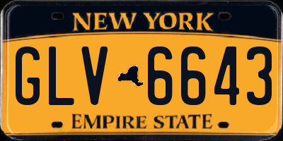 NY license plate GLV6643