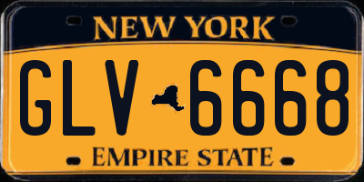 NY license plate GLV6668