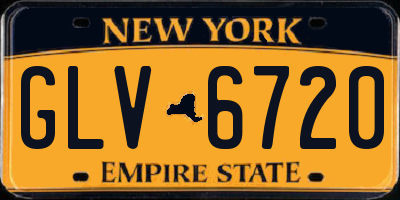 NY license plate GLV6720