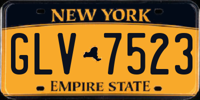 NY license plate GLV7523