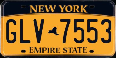 NY license plate GLV7553