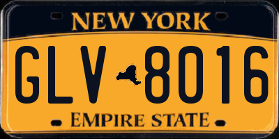 NY license plate GLV8016