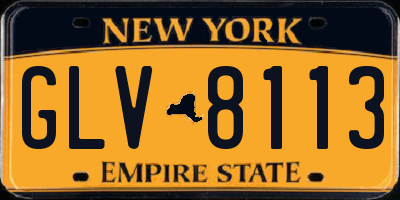 NY license plate GLV8113