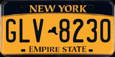 NY license plate GLV8230