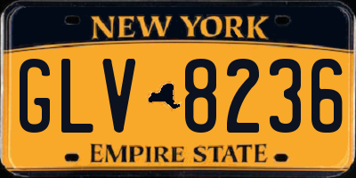 NY license plate GLV8236