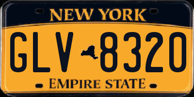 NY license plate GLV8320