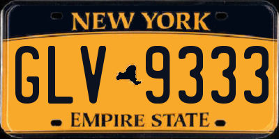 NY license plate GLV9333