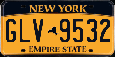 NY license plate GLV9532