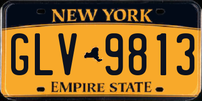 NY license plate GLV9813