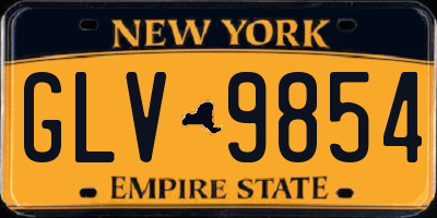 NY license plate GLV9854
