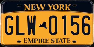NY license plate GLW0156