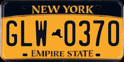 NY license plate GLW0370