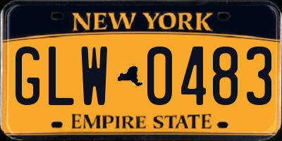 NY license plate GLW0483