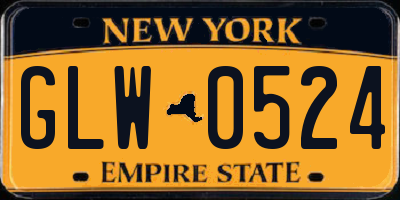 NY license plate GLW0524