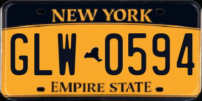 NY license plate GLW0594